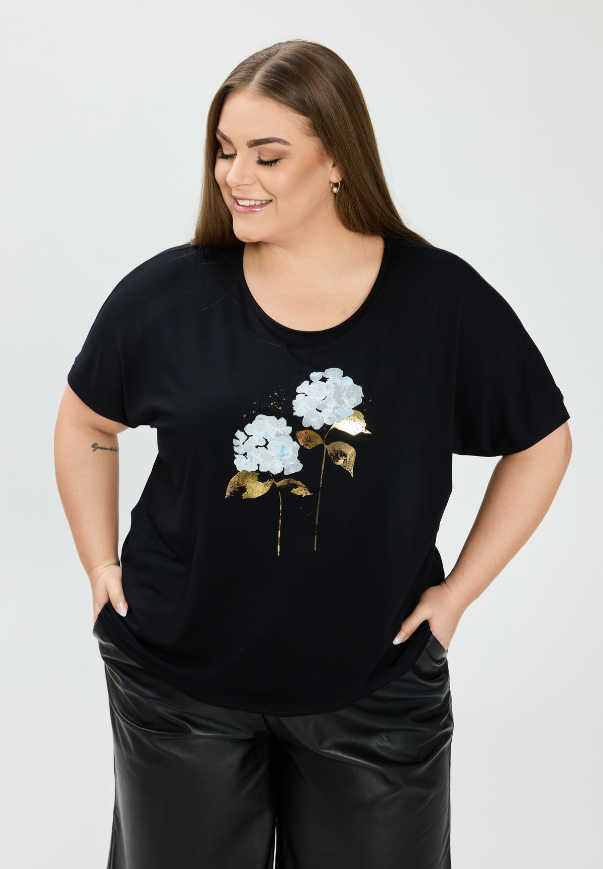 NO. 1 BY OX T-shirt med batwing-ærmer T-shirts Sort