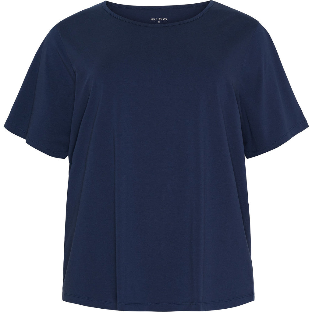 NO. 1 BY OX T-shirt med batwing-ærmer i viskose T-shirts Dark Navy