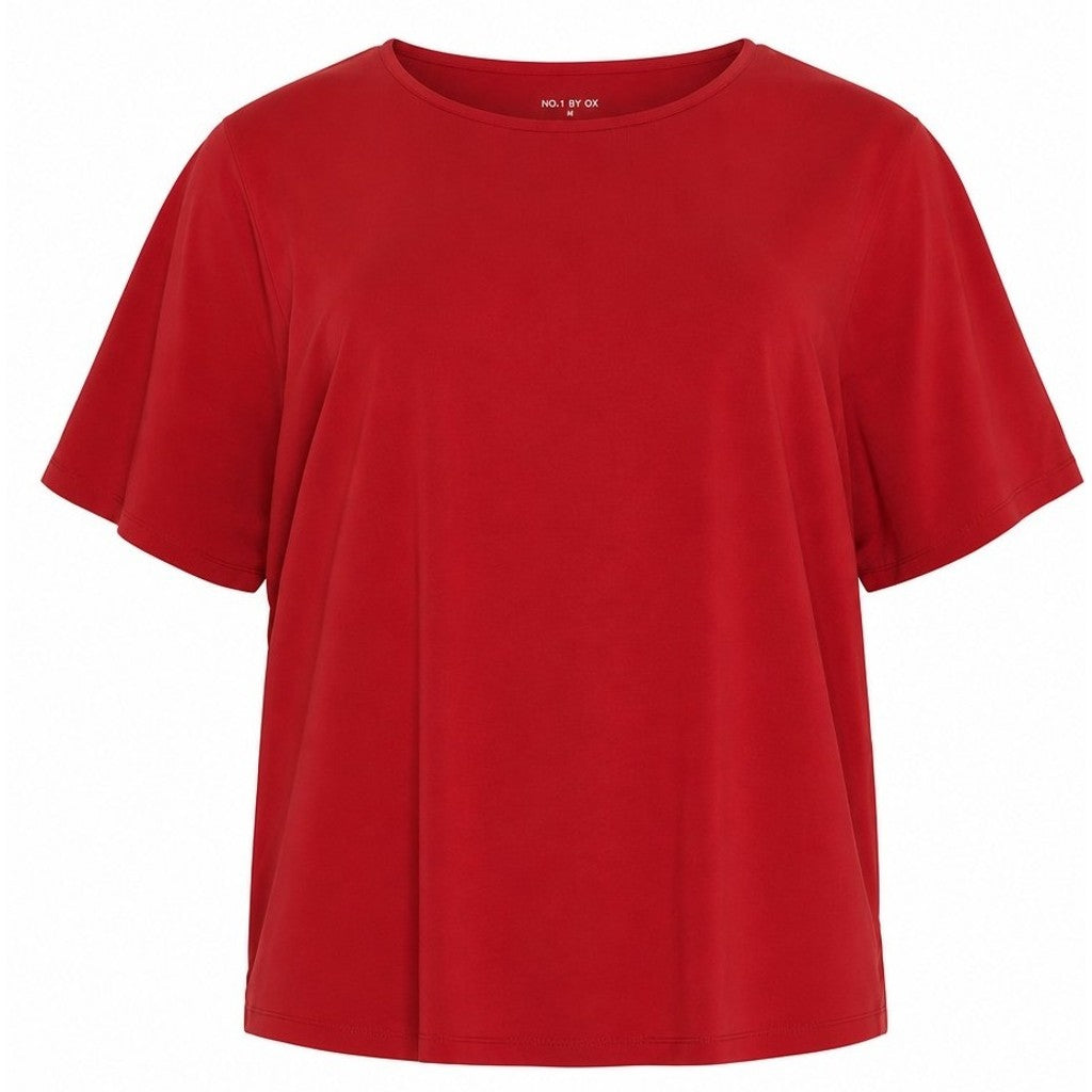 NO. 1 BY OX T-shirt med batwing-ærmer i viskose T-shirts Rød