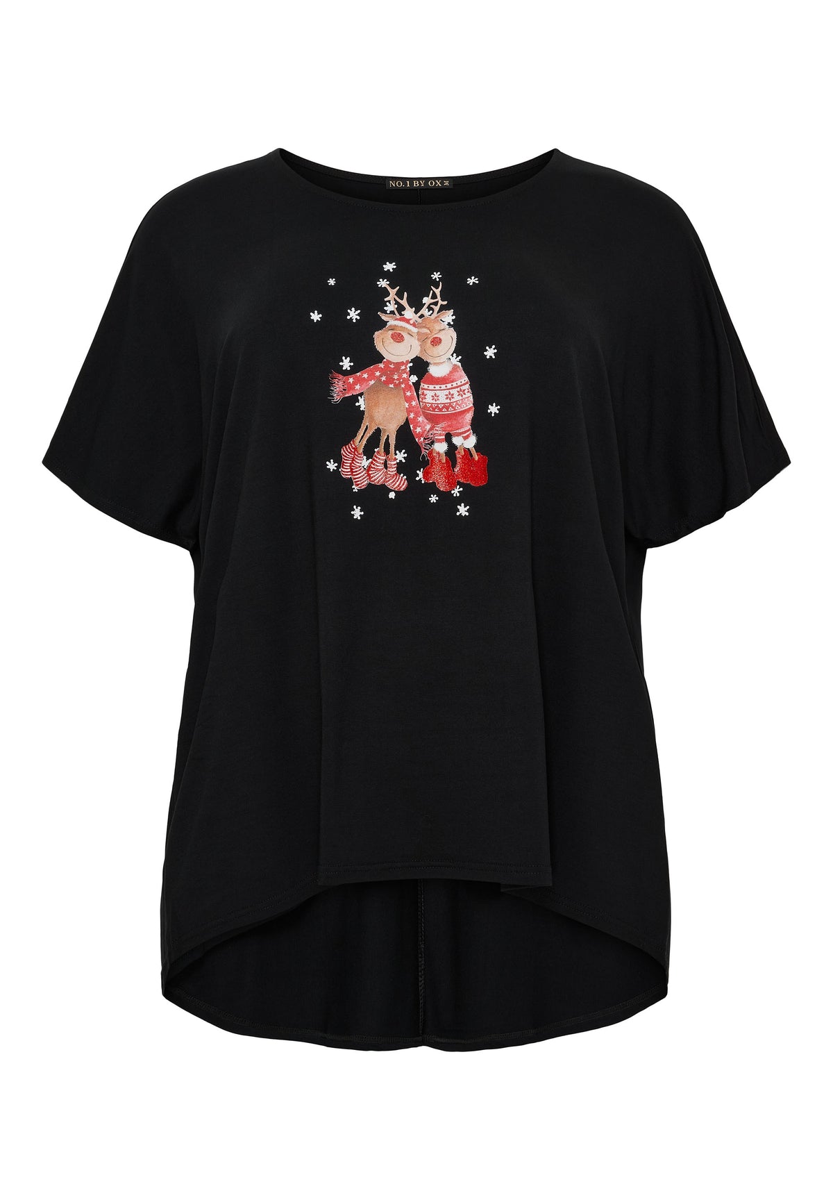 NO. 1 BY OX T-shirt med julemotiv T-shirts Sort