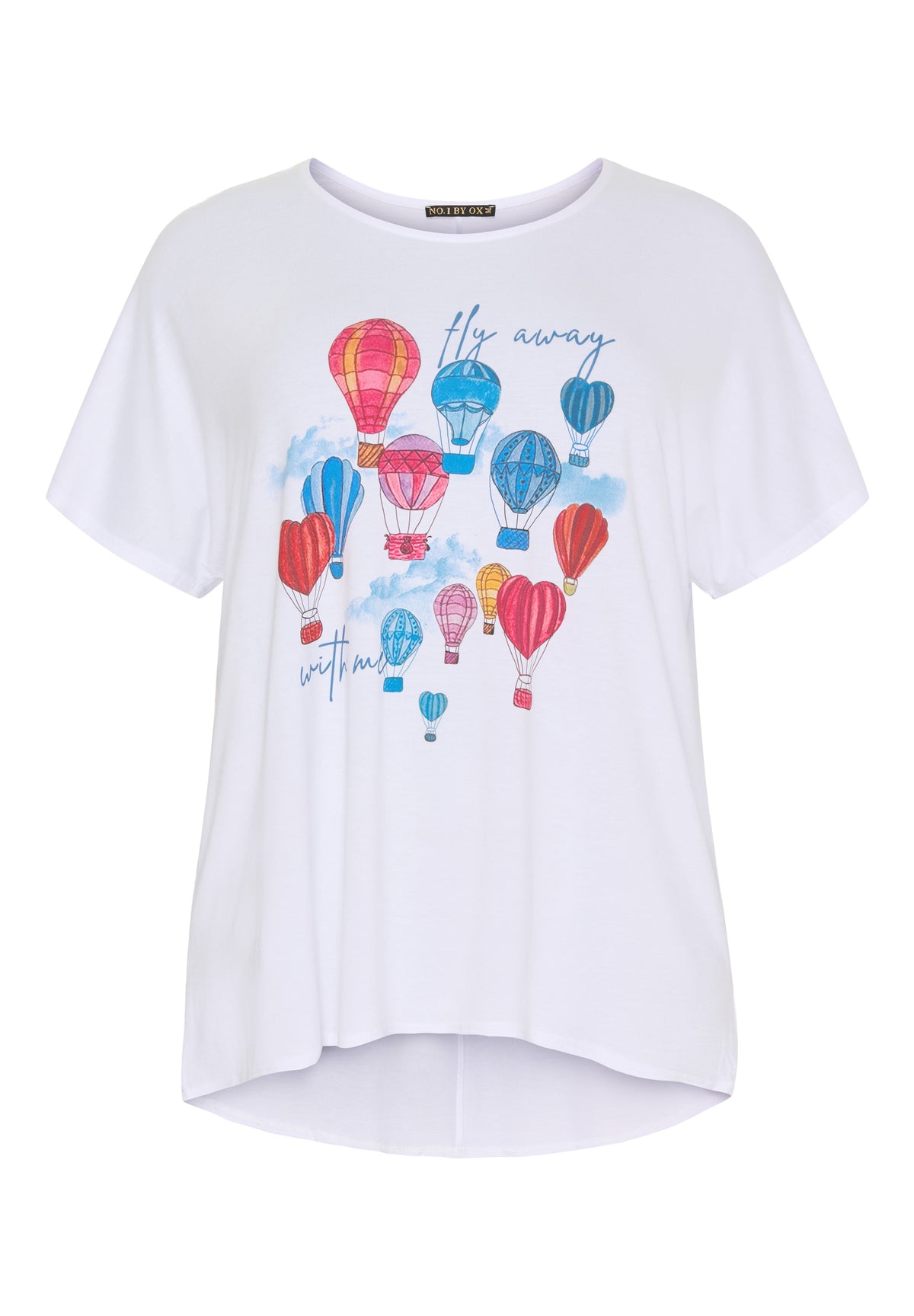 NO. 1 BY OX T-shirt med luftballon T-shirts Hvid