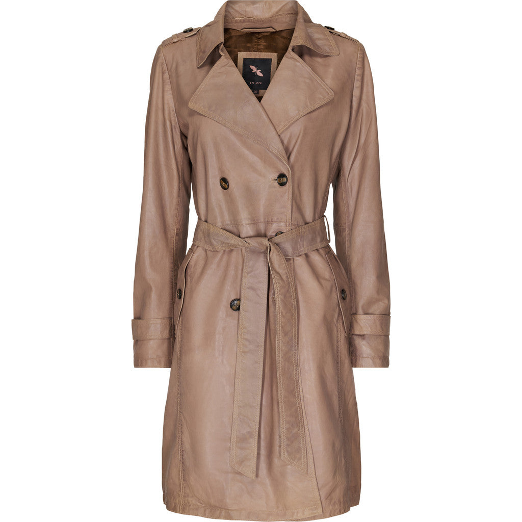 BTFCPH Trenchcoat i læder Jakker Beige