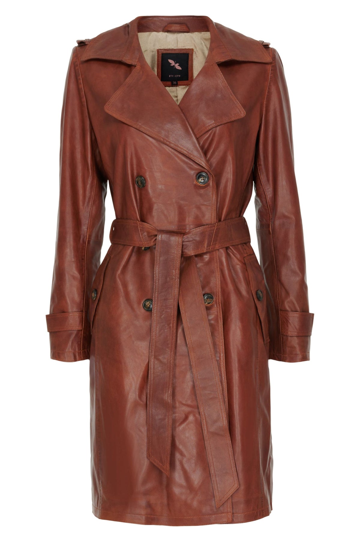 BTFCPH Trenchcoat i læder Jakker Brun