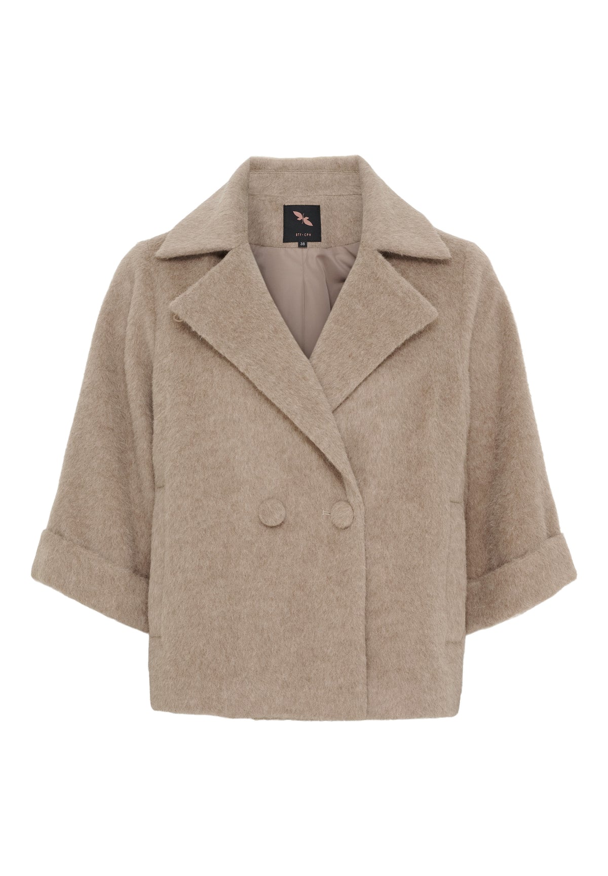 BTFCPH Trenchcoat i uld med korte ærmer Frakker Oatmeal Melange