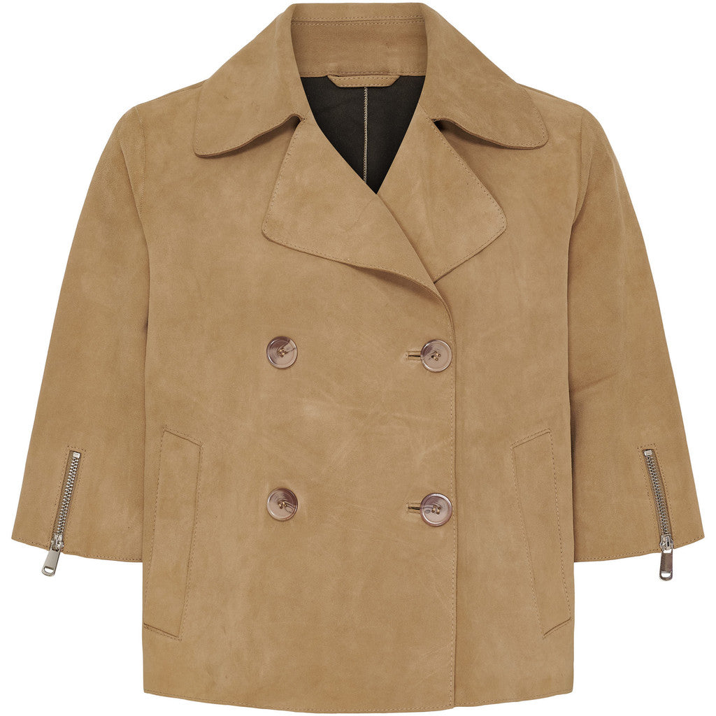 BTFCPH Trenchcoat med korte ærmer i ruskind Jakker Beige
