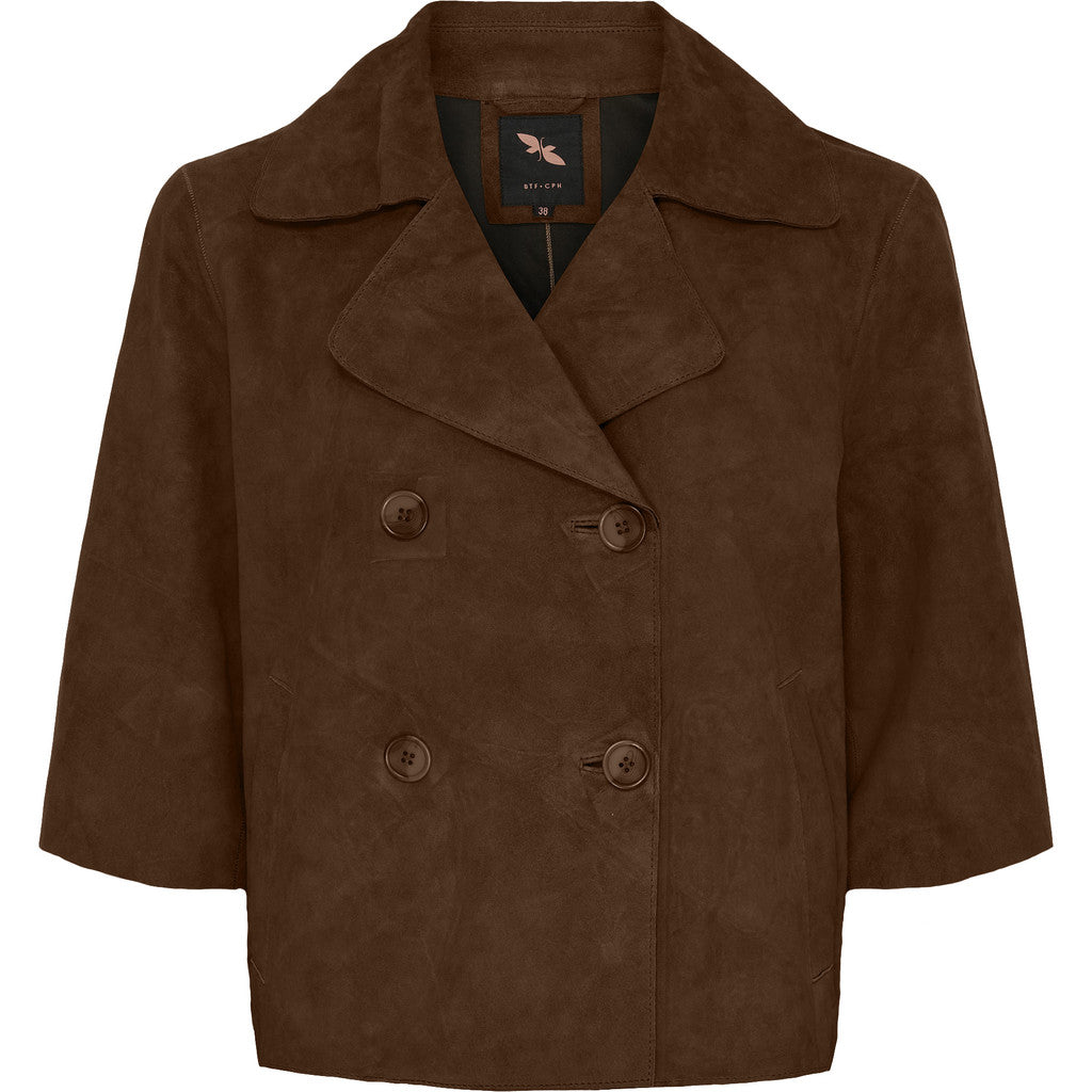 BTFCPH Trenchcoat med korte ærmer i ruskind Jakker Brun