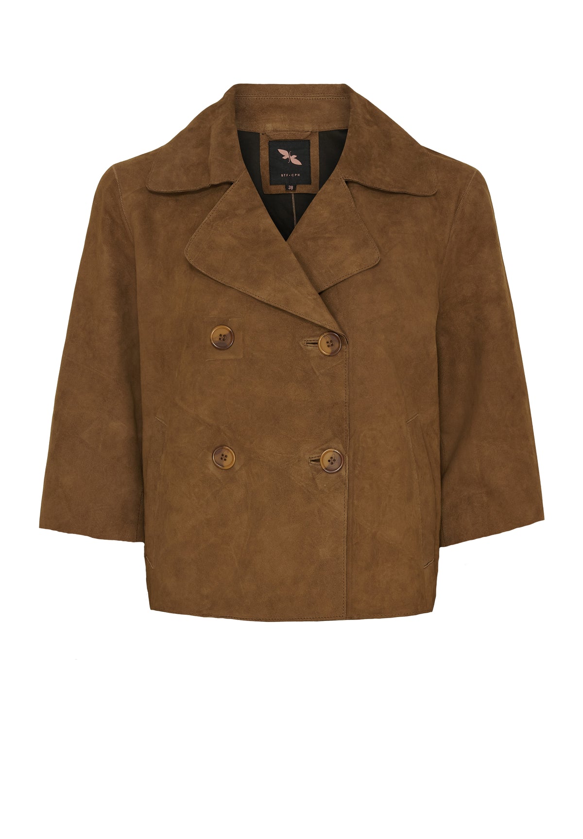 BTFCPH Trenchcoat med korte ærmer i ruskind Jakker Caramel