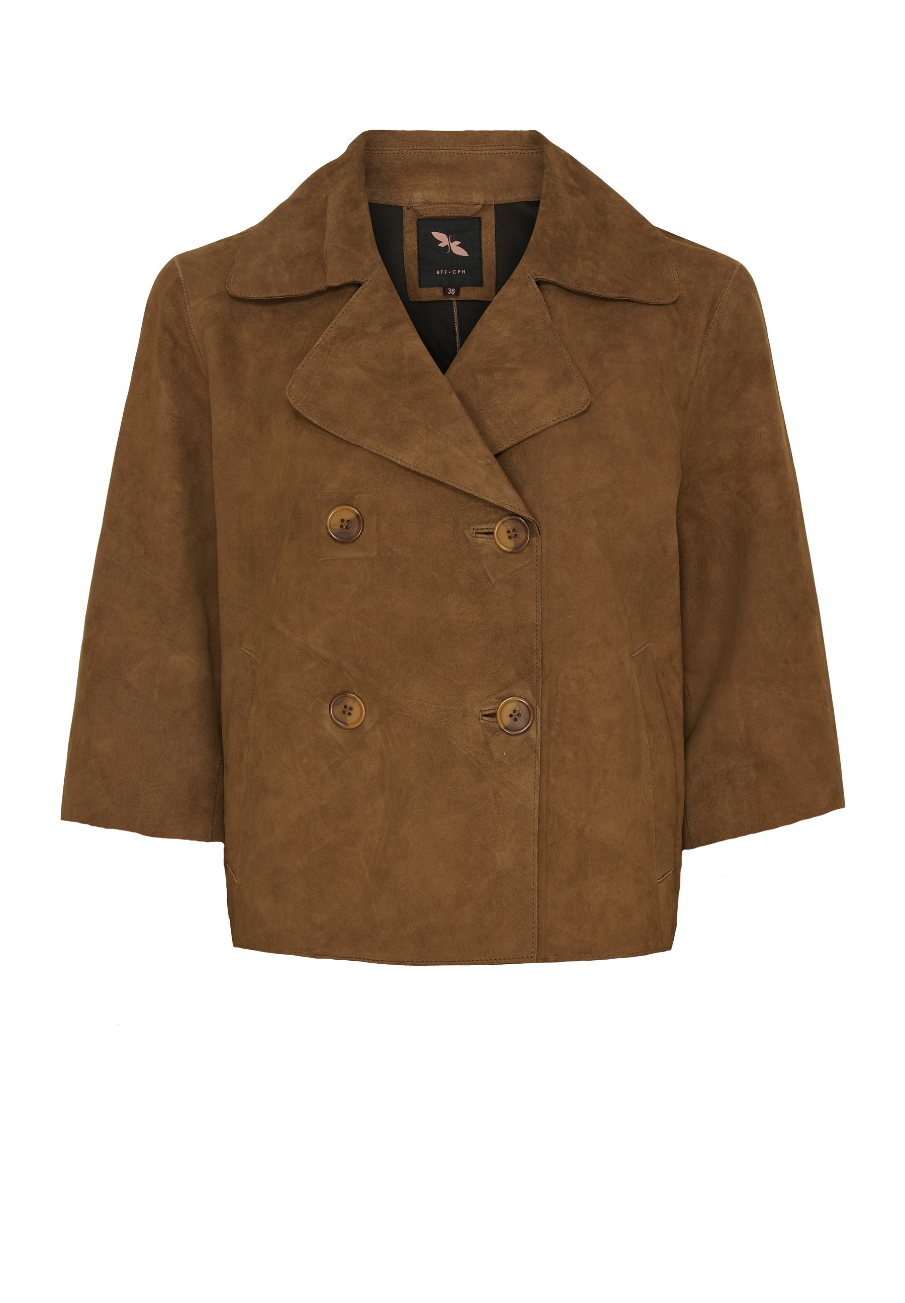 BTFCPH Trenchcoat med korte ærmer i ruskind Jakker Caramel