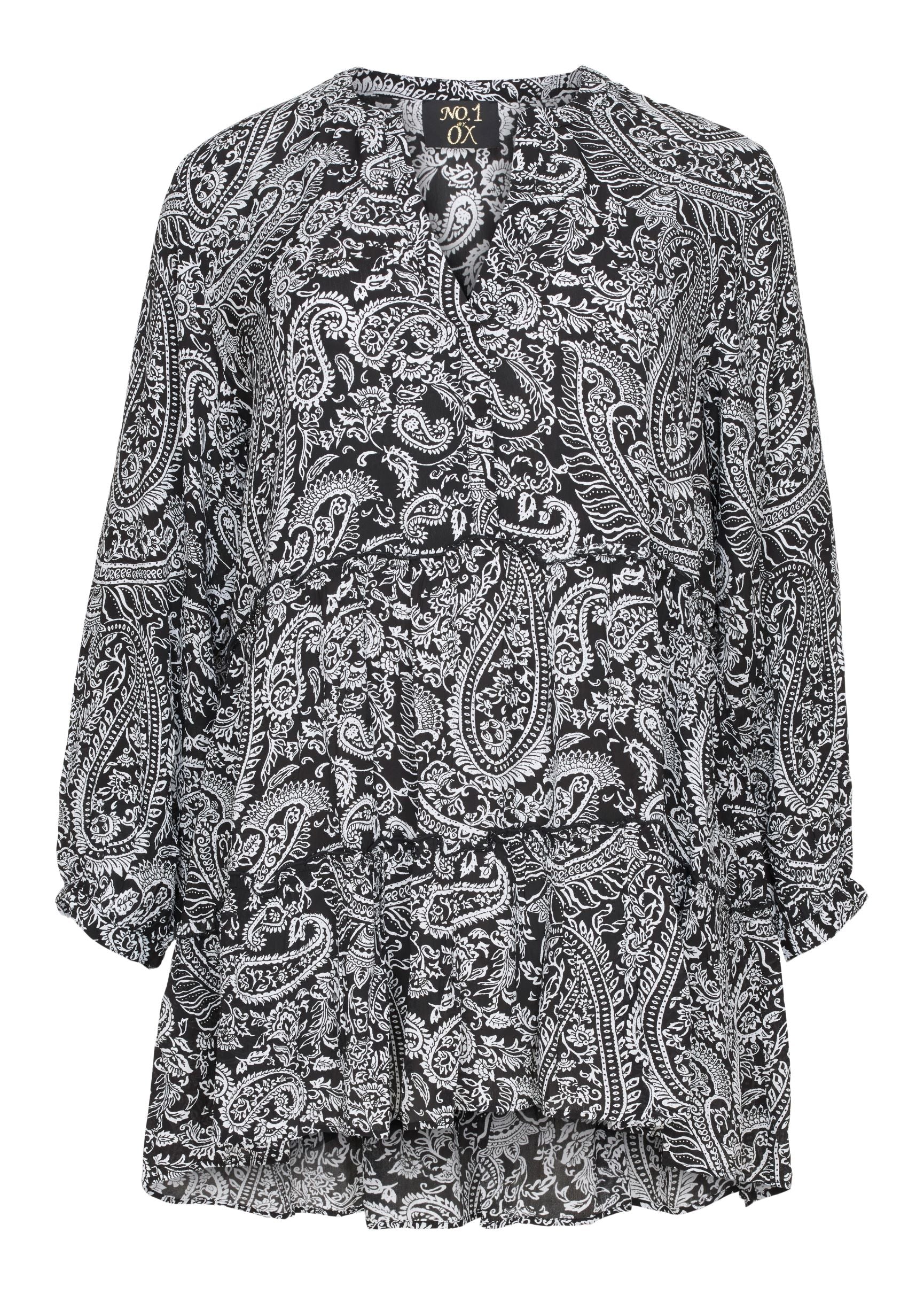 NO. 1 BY OX Tunika med print Tunika Sort