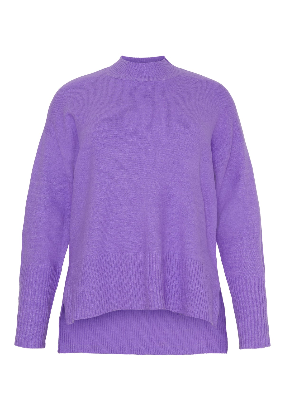 NO. 1 BY OX striktrøje med ribkant i hals Sweaters Paisley Purple