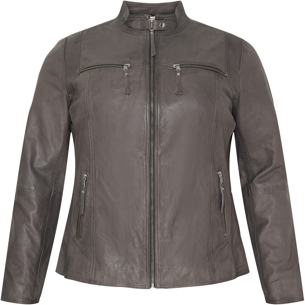 NO. 1 BY OX klassisk læderjakke (Str. 36 - 46) Jakker Dark Grey w. Gunmetal acc.