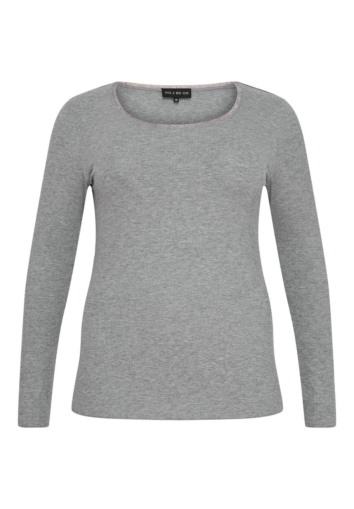 NO. 1 BY OX Basic langærmet T-shirt T-shirts Grå