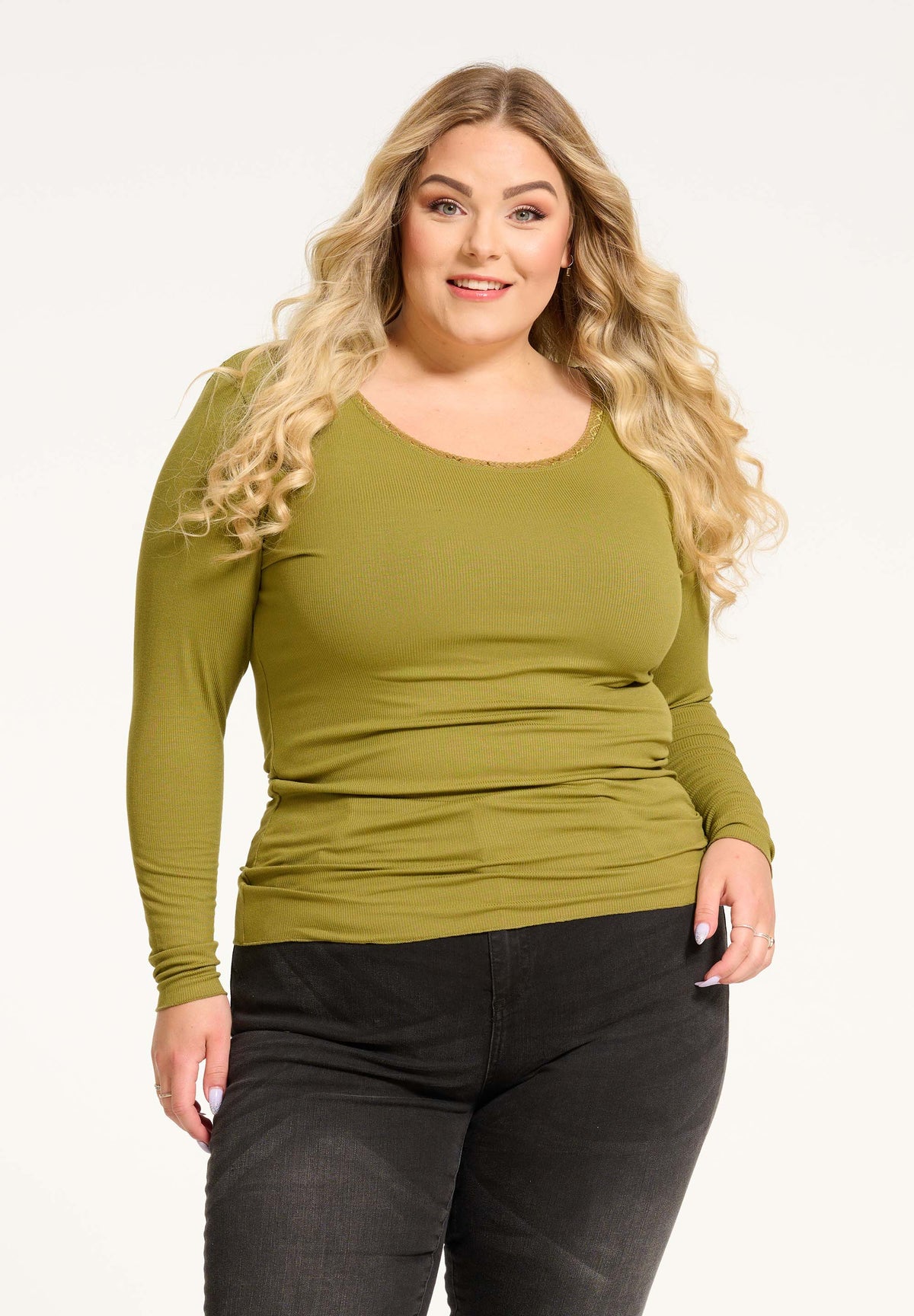 NO. 1 BY OX Basic langærmet T-shirt T-shirts Grøn