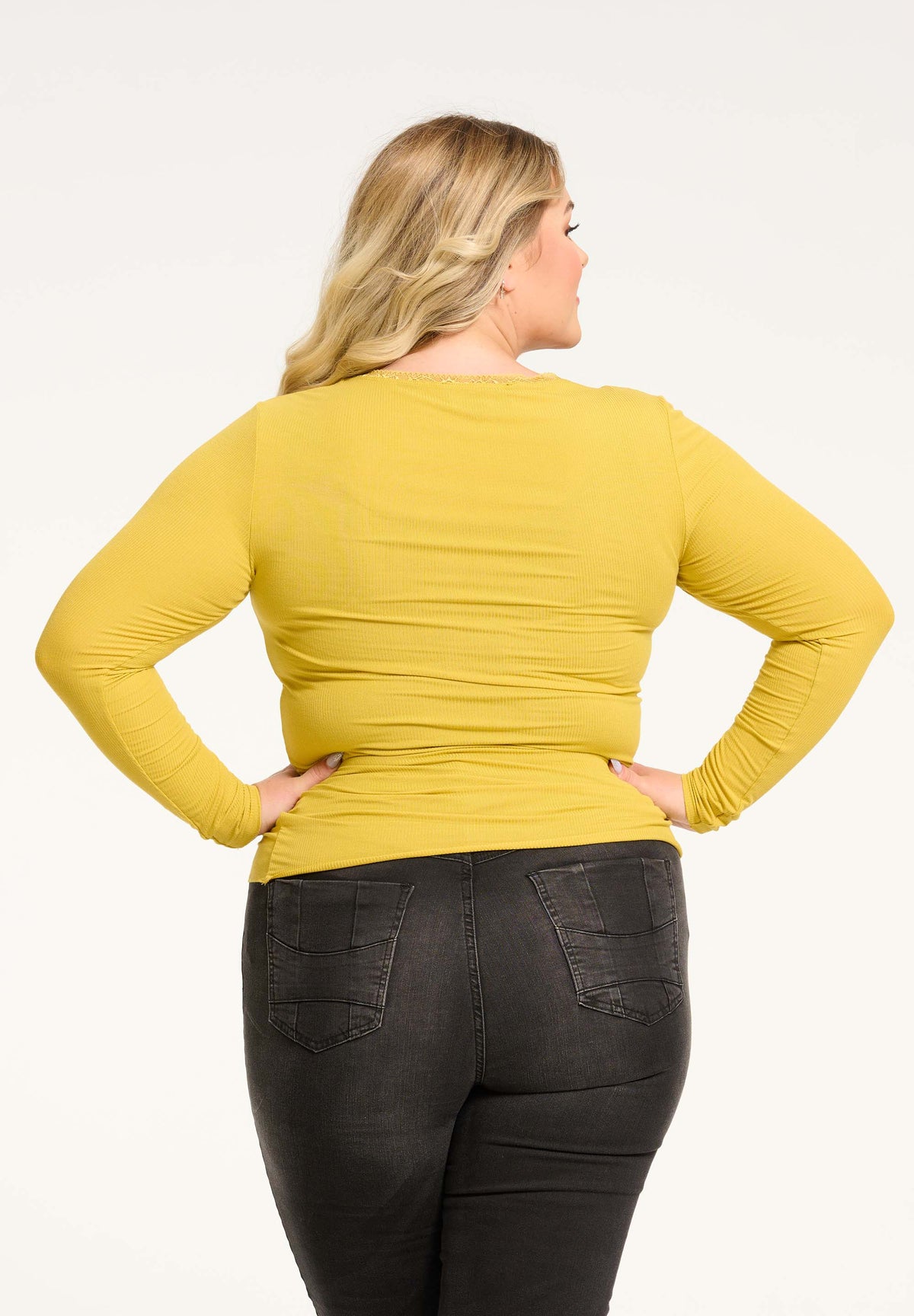 NO. 1 BY OX Basic langærmet T-shirt T-shirts Gul