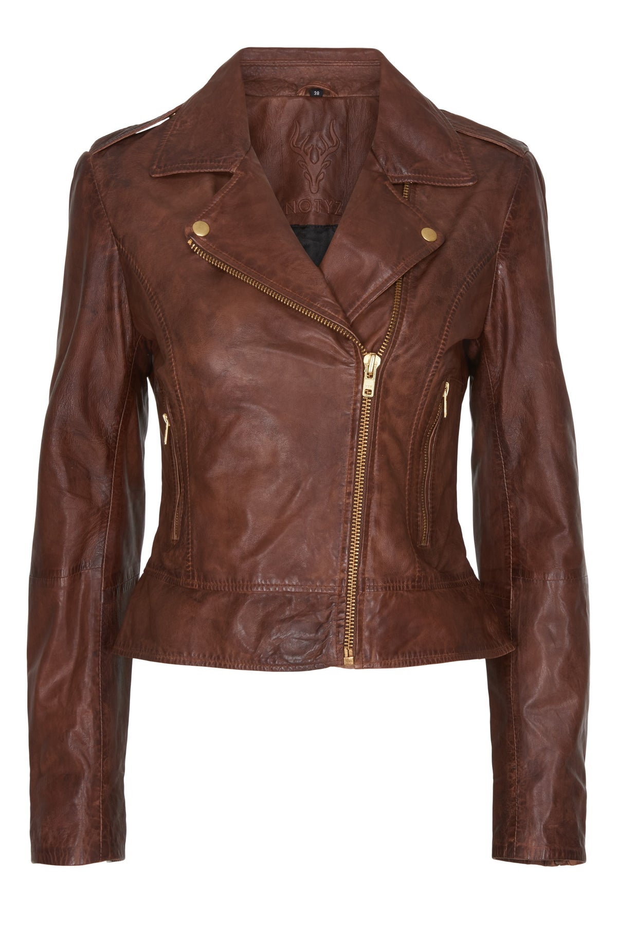 NOTYZ Biker læderjakke Jakker Brun