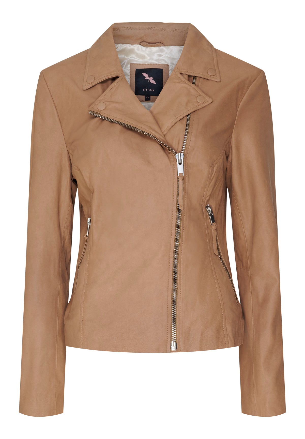 BTFCPH Bikerjakke i læder Jakker Beige