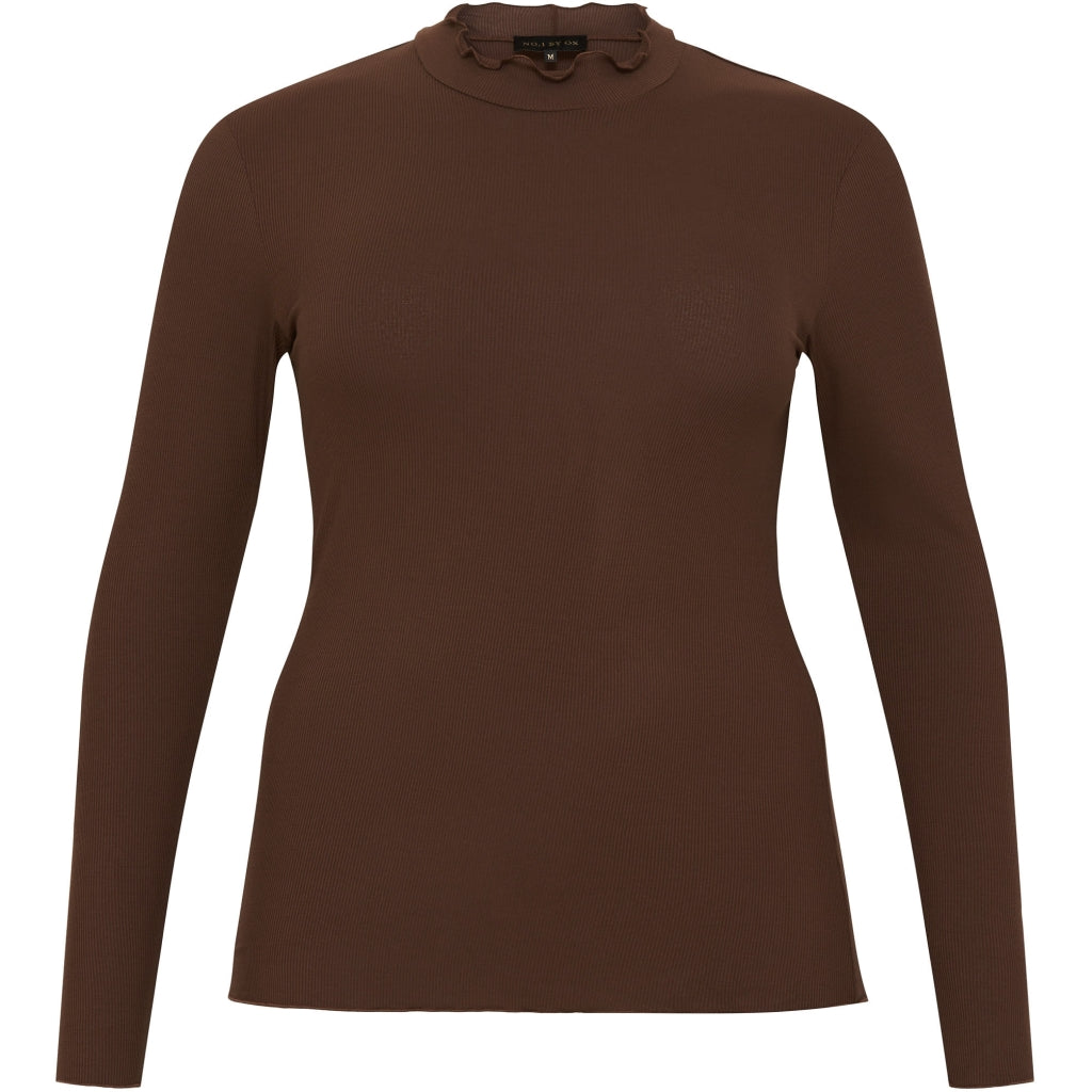 NO. 1 BY OX Bluse med bølgekant Bluser Brun