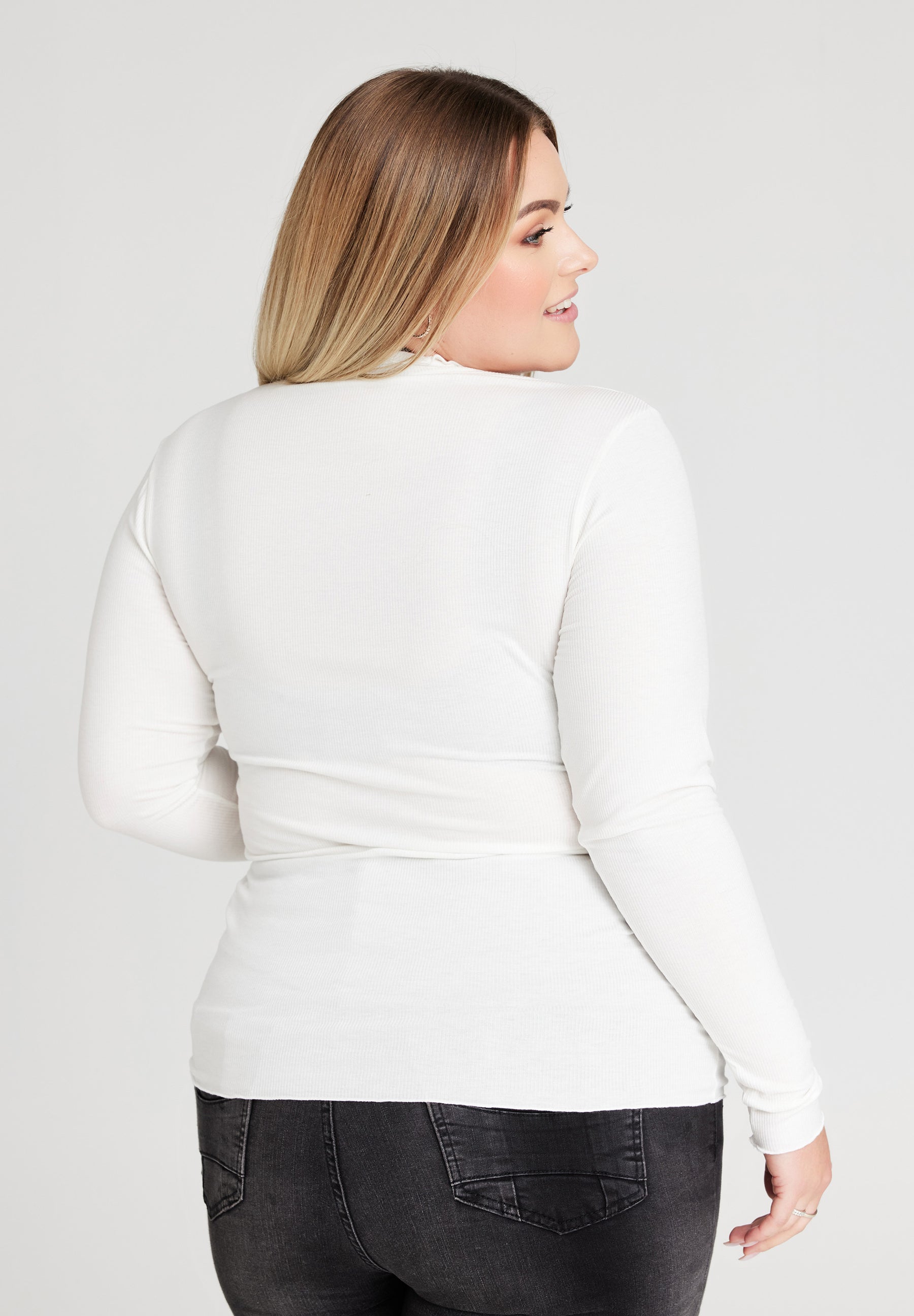 NO. 1 BY OX Bluse med bølgekant Bluser Hvid