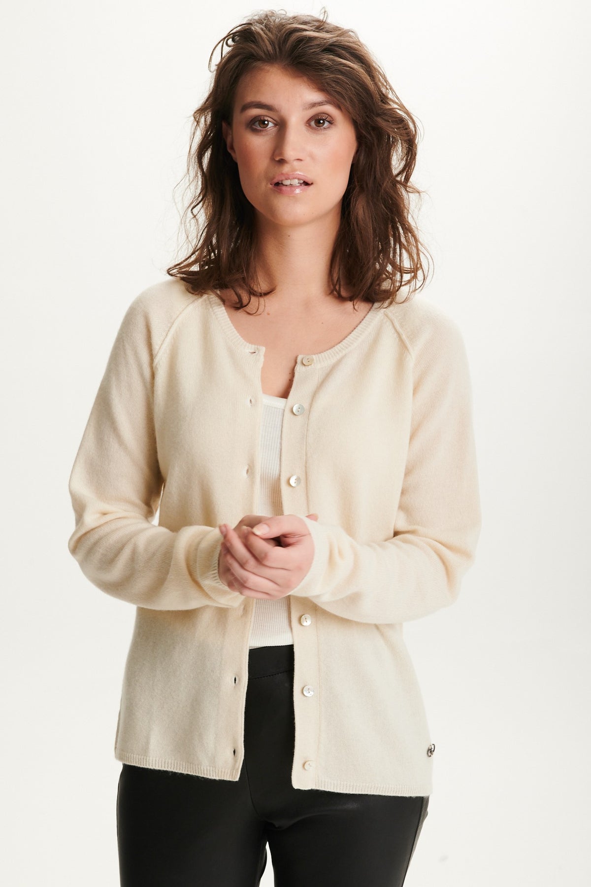 BTFCPH Cardigan i cashmere blanding Cardigans Hvid