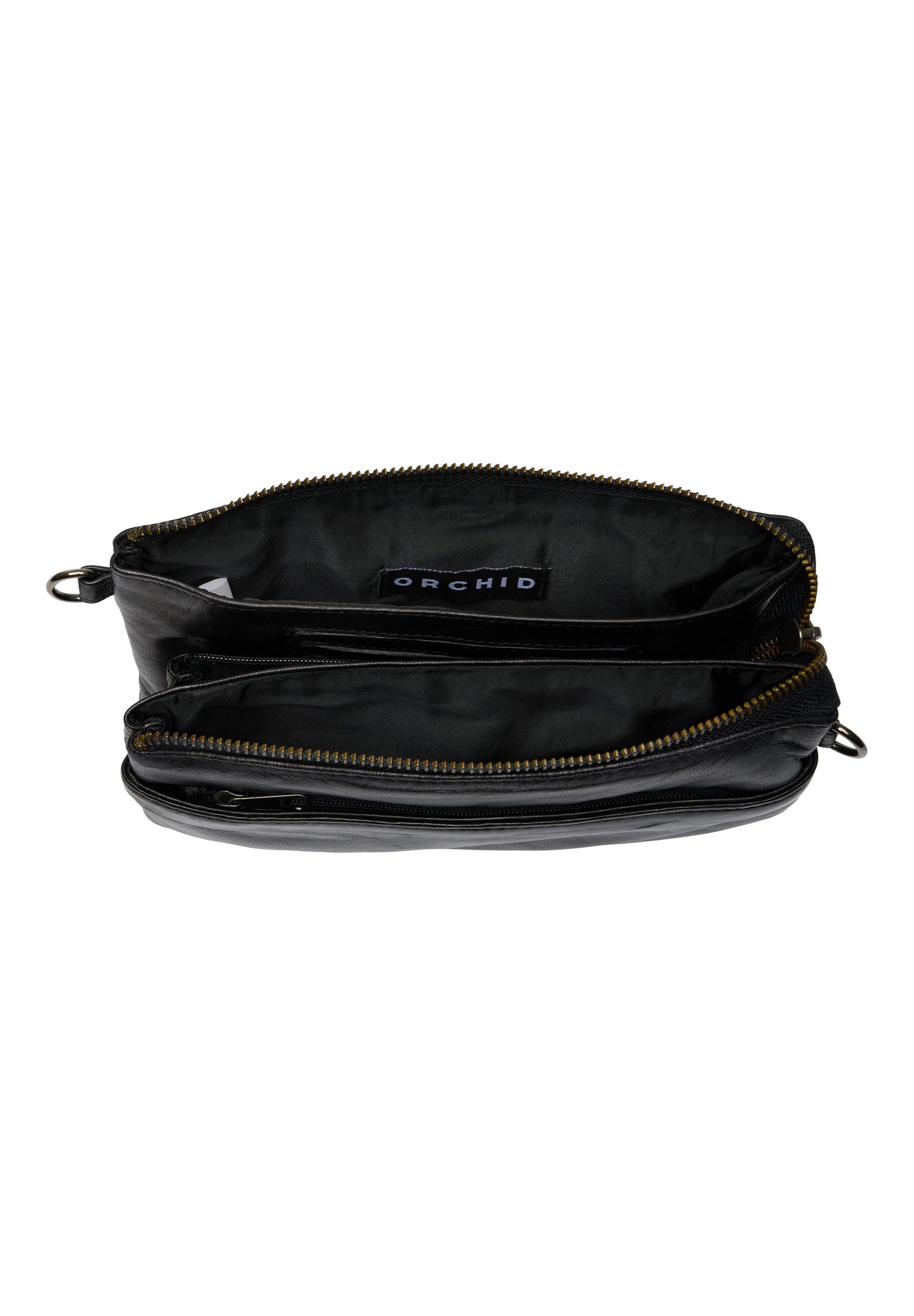 Orchid Crossbody taske i læder Tasker Sort