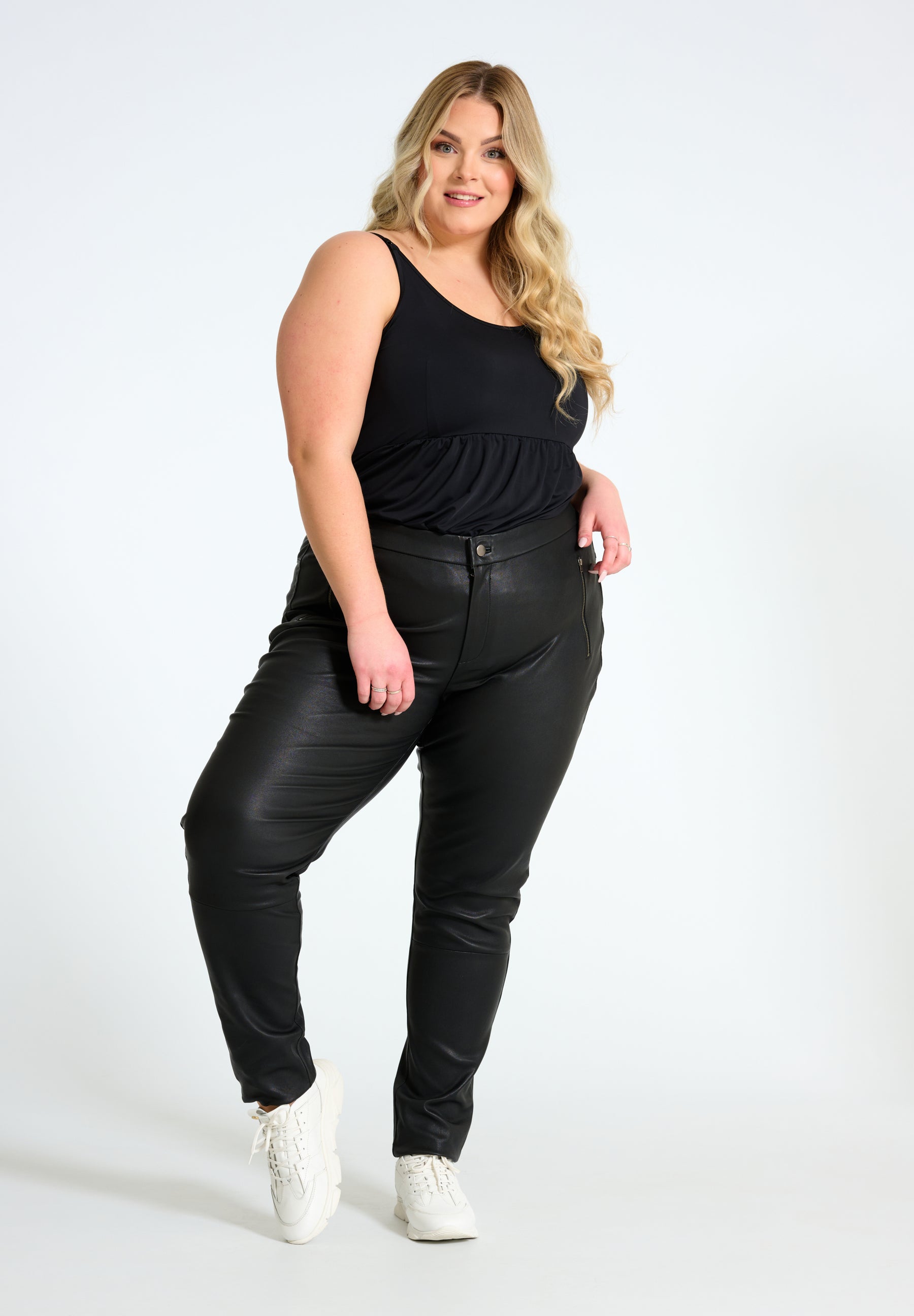 NO. 1 BY OX Læderbukser (Str. 36 - 48) Leggings Sort