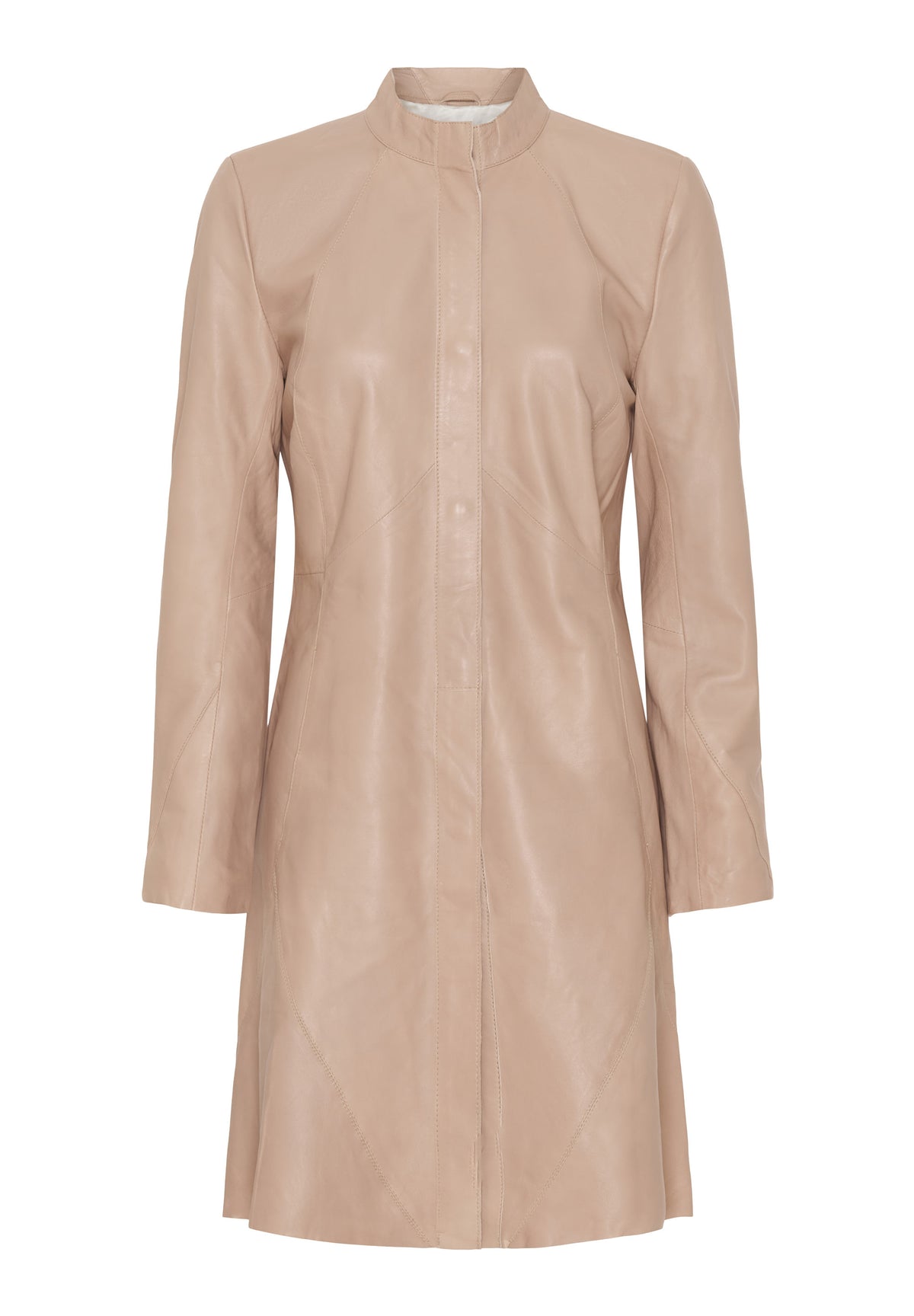 BTFCPH Lang læderjakke Jakker Beige