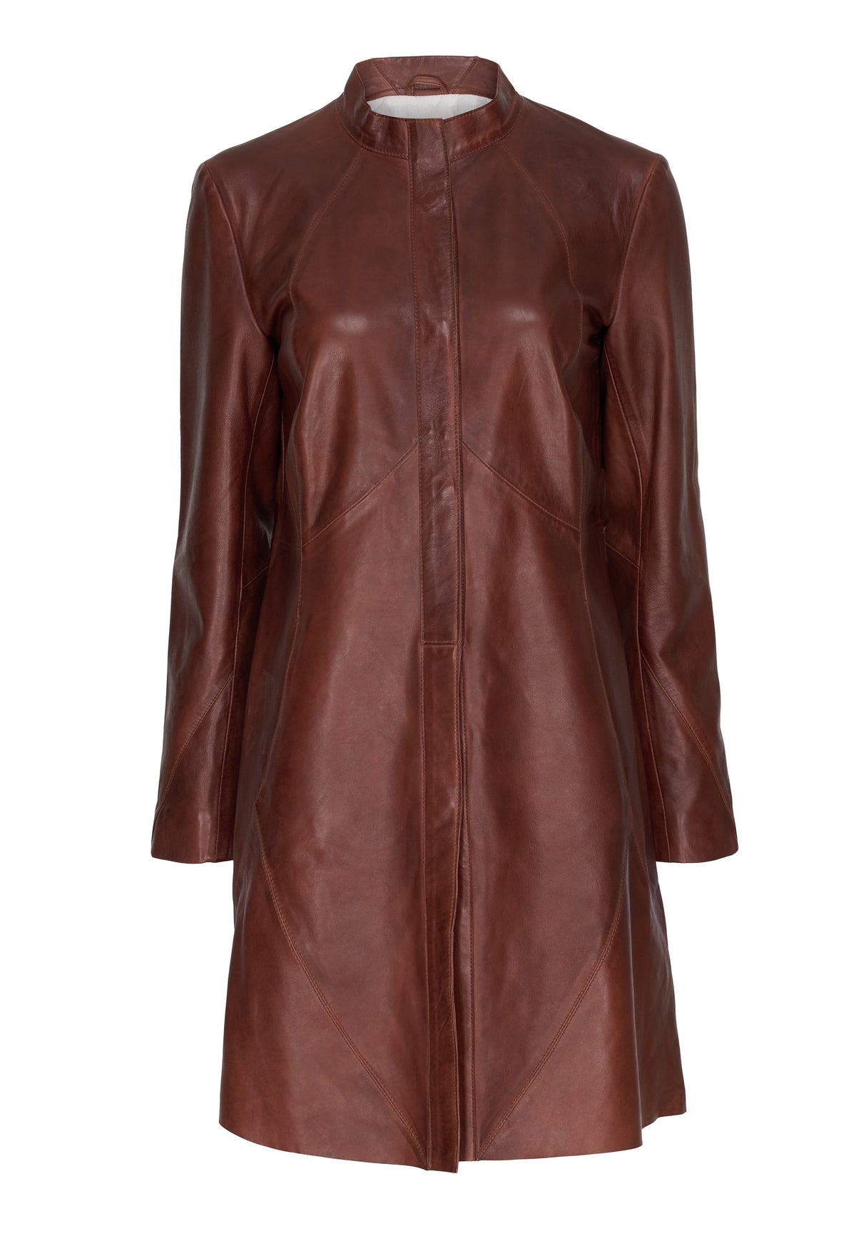 BTFCPH Lang læderjakke Jakker Brun