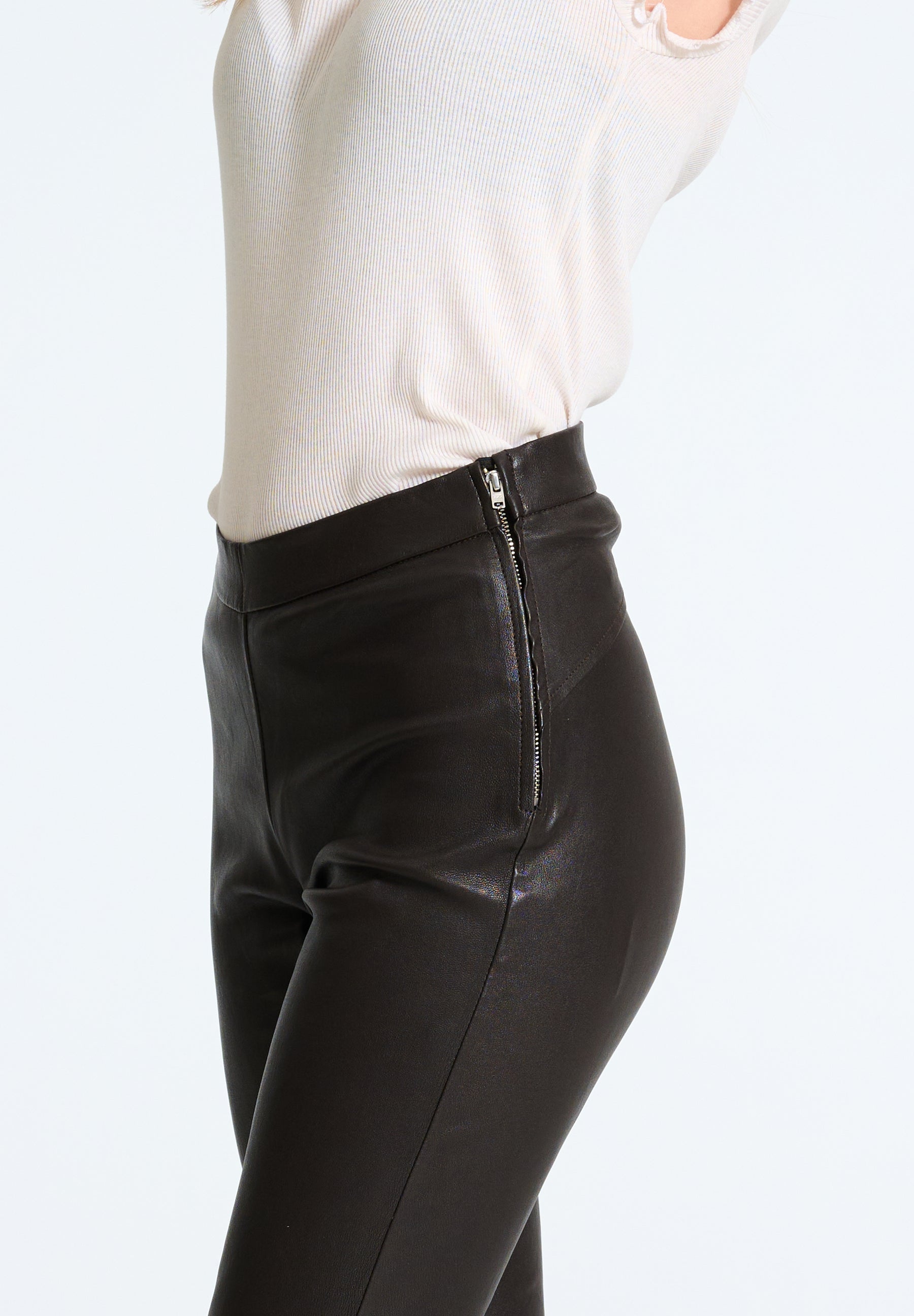 NOTYZ Leggings i læder Leggings Brun