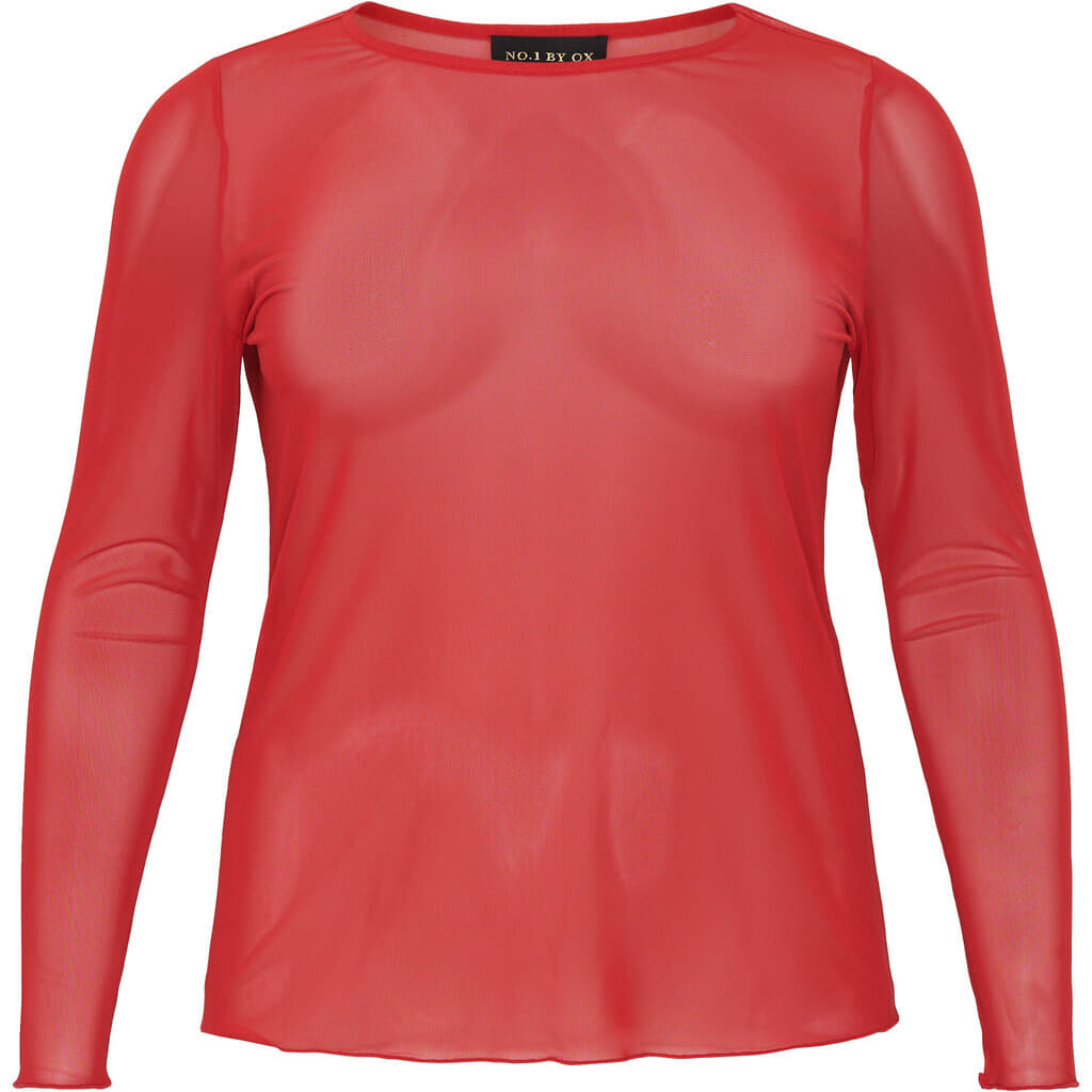 NO. 1 BY OX Mesh bluse Bluser Rød