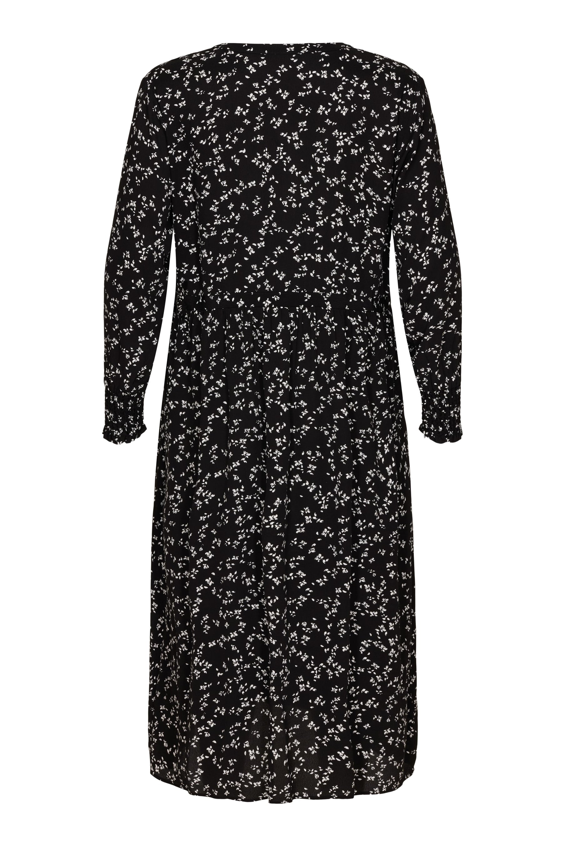 NO. 1 BY OX Midi kjole med hvide blomster Kjoler Sort
