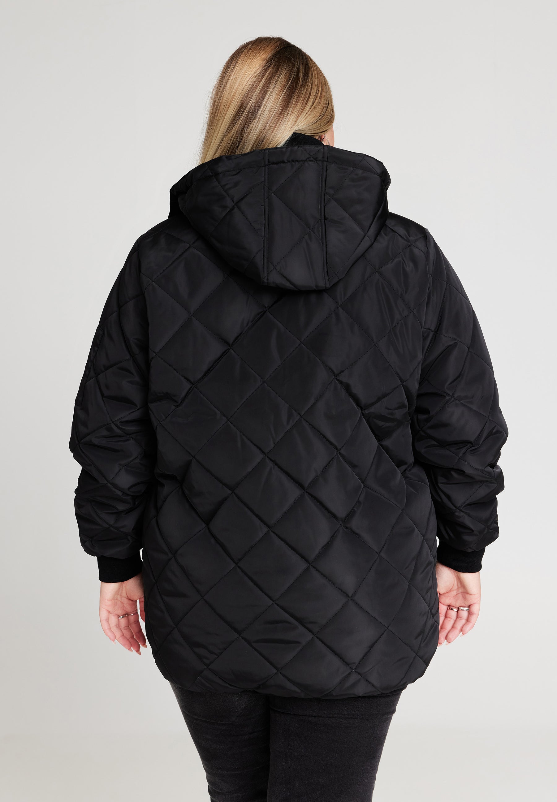 NO. 1 BY OX Quiltet anorak med hætte Jakker Sort