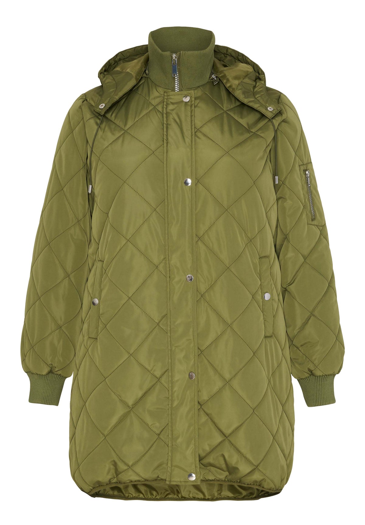 NO. 1 BY OX Quiltet jakke med aftagelig hætte Frakker Grøn