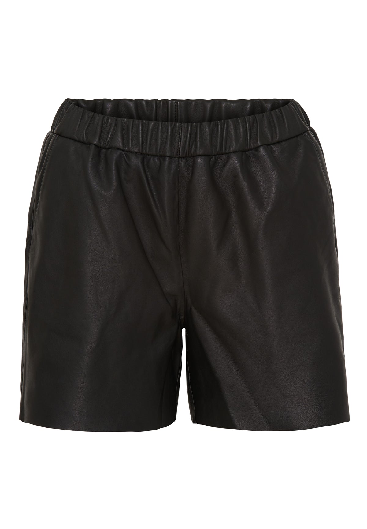 NOTYZ Korte lædershorts med saddle back Shorts Sort