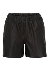 NOTYZ Korte lædershorts med saddle back Shorts Sort