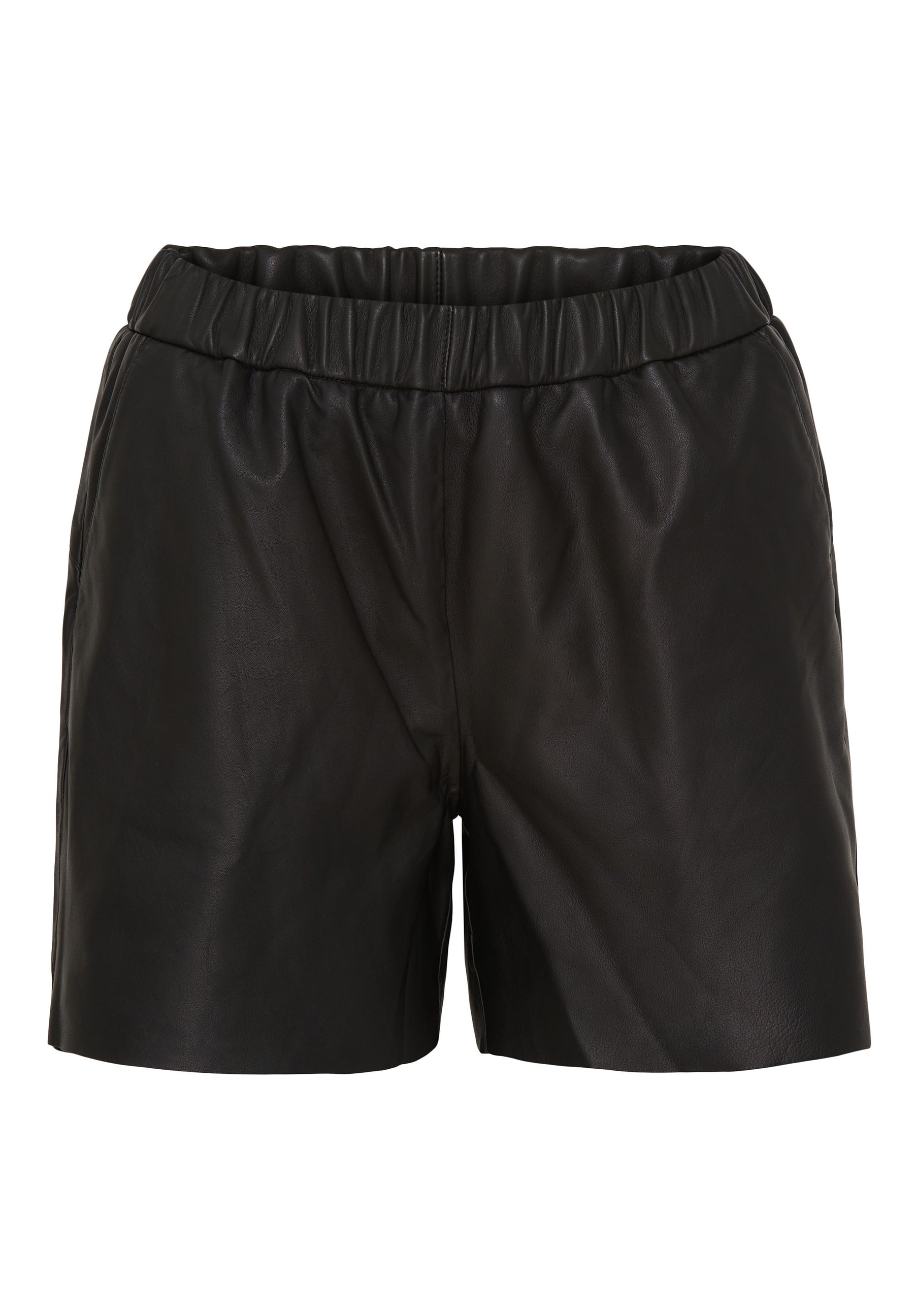 NOTYZ Korte lædershorts med saddle back Shorts Sort