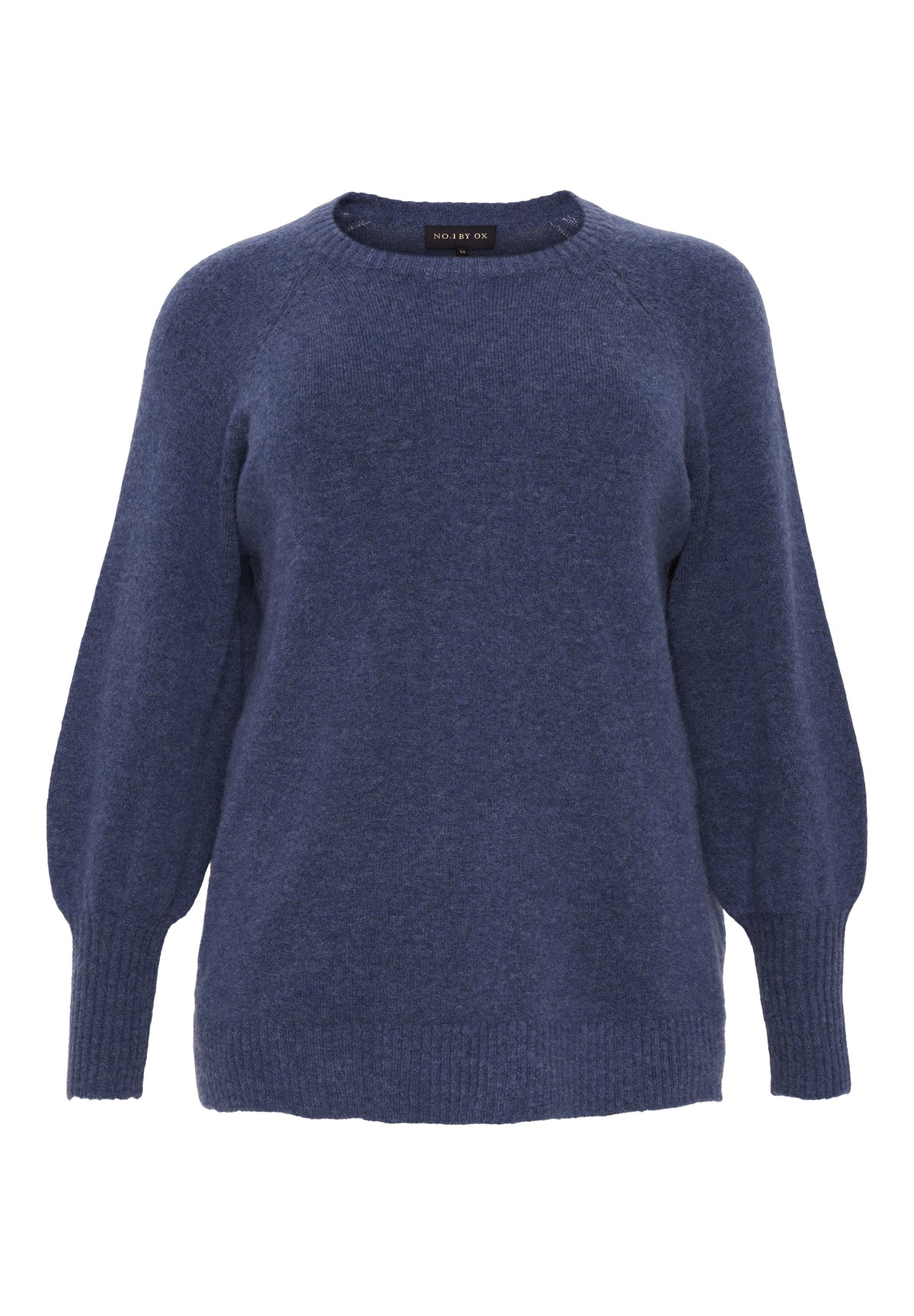 NO. 1 BY OX Strikket sweater med ballonærmer Sweaters Blå