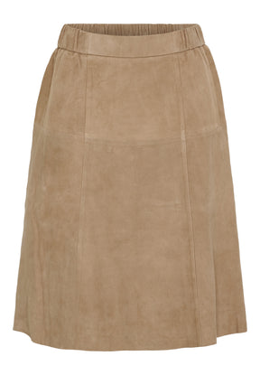 NOTYZ A-shape nederdel i ruskind Nederdele Brun