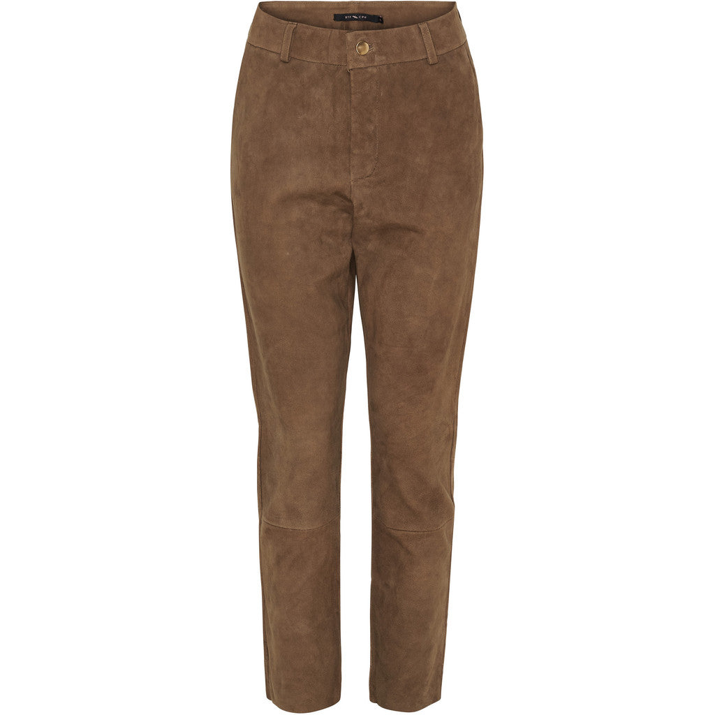 BTFCPH Ankelbukser i ruskind Leggings Nude Brown w. Silver acc.