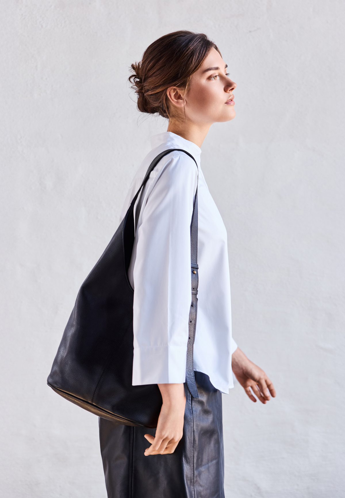 BTFCPH Asymmetrisk shopper i læder Tasker Sort