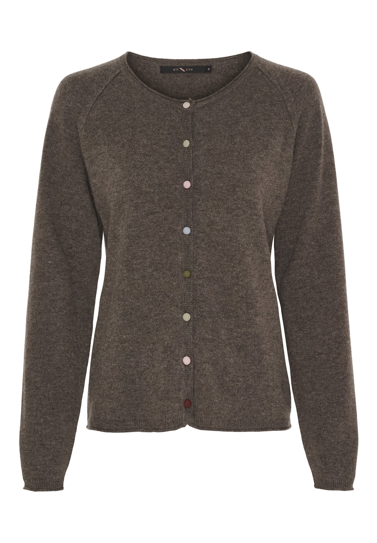 BTFCPH BTFALICE Cardigan i cashmere blend Cardigans Dark Brown Melange