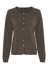 BTFCPH BTFALICE Cardigan i cashmere blend Cardigans Dark Brown Melange