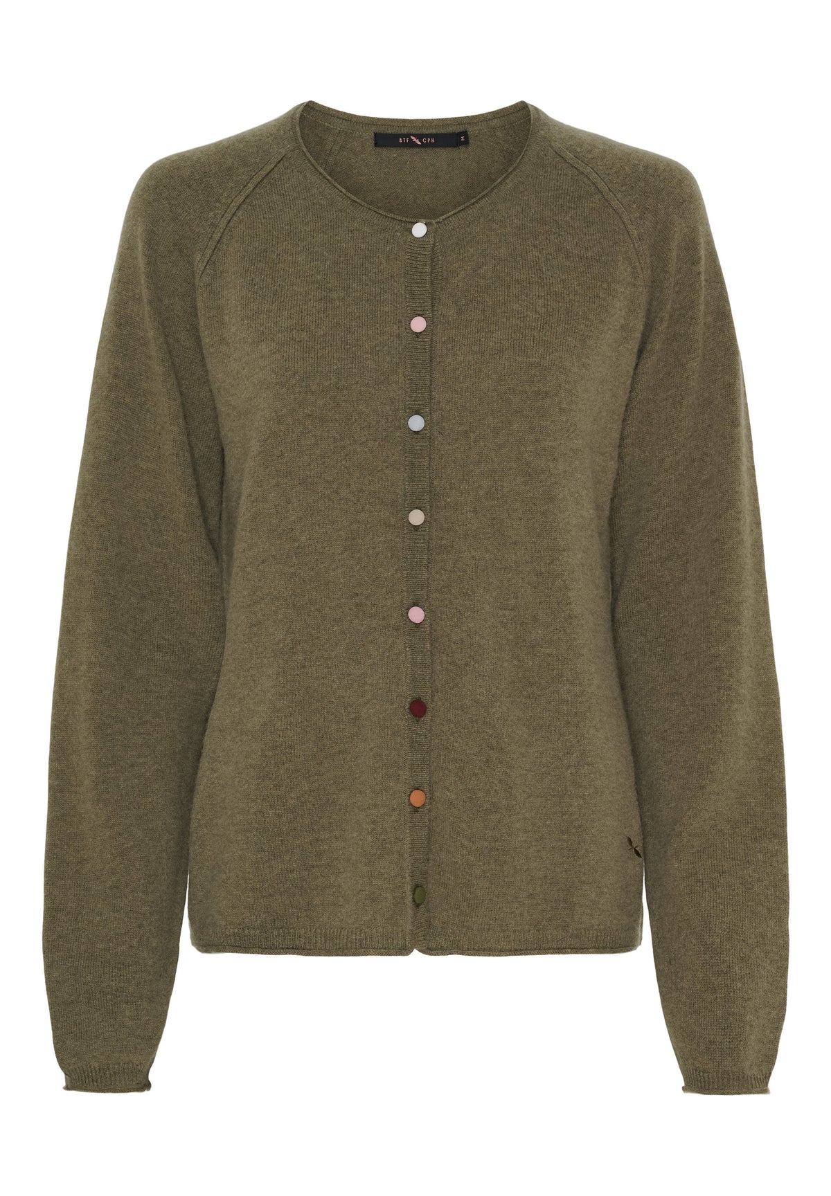 BTFCPH BTFALICE Cardigan i cashmere blend Cardigans Olive Brown Melange