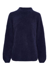 BTFCPH BTFARIA Cashmere strik med vaskebjørnsgarn Pullovers Blå