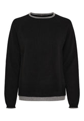 BTFCPH BTFASTRID Cashmere Pullover Pullovers Black w. Grey Melange Contrast