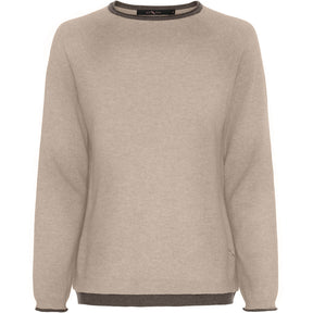 BTFCPH BTFASTRID Cashmere Pullover Pullovers Cream Melange w. Dark Brown Melange Contrast
