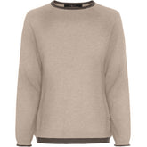 BTFCPH BTFASTRID Cashmere Pullover Pullovers Cream Melange w. Dark Brown Melange Contrast