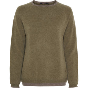 BTFCPH BTFASTRID Cashmere Pullover Pullovers Olive Brown Melange w. Ash Brown Melange Contrast