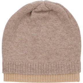BTFCPH BTFFIONA Pure Cashmere Beanie Hatte Brown Melange w. Almond Melange Rib