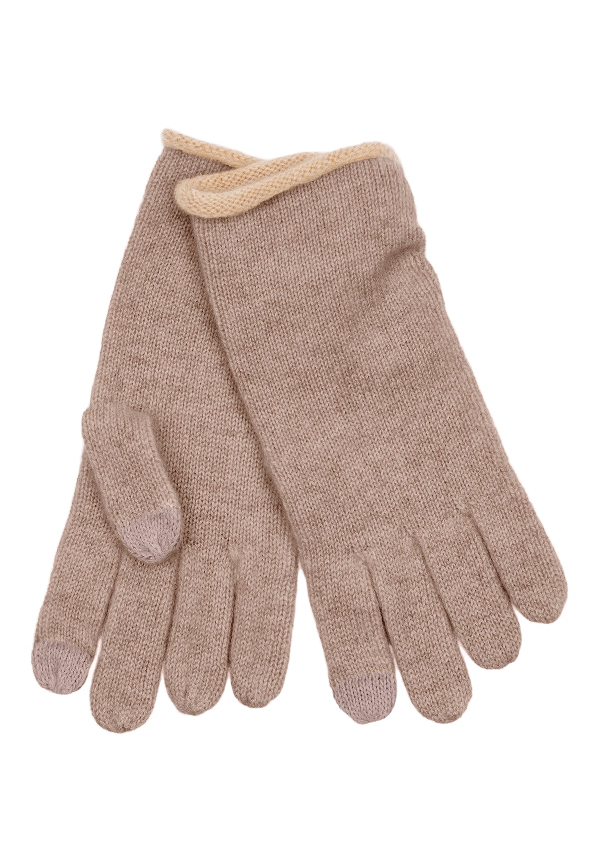 BTFCPH BTFIDA Pure Cashmere Gloves Handsker Brown Melange w. Almond Melange Rib