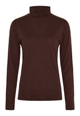 BTFCPH BTFINGRID Silk Turtleneck Tops Brun